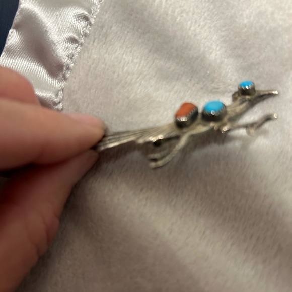 Navajo jewelry vintage Roadrunner brooch - Picture 12 of 12